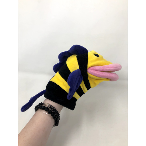 Lot of 4 Soft Hand Puppets Fish Toucan Penguin Dinosaur - Dream & Manhattan Toys - Picture 5 of 16